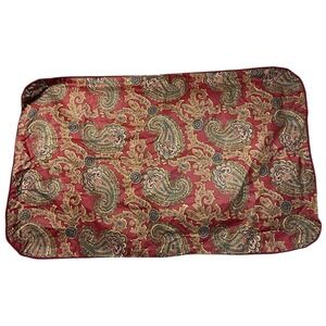 Springs Industries Vintage Paisley King Pillow Sham Red Gold Blue RL style